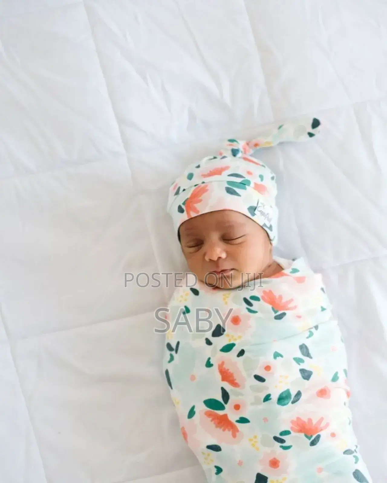 Newborn Swaddle Receiving Blanket Hat