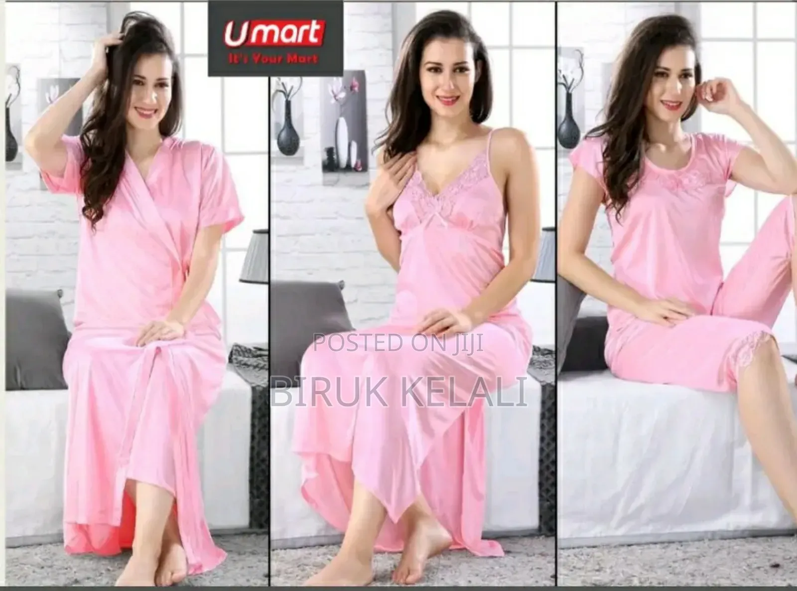 የሴቶች ፒጃማ በተለያየ አይነት ከለር