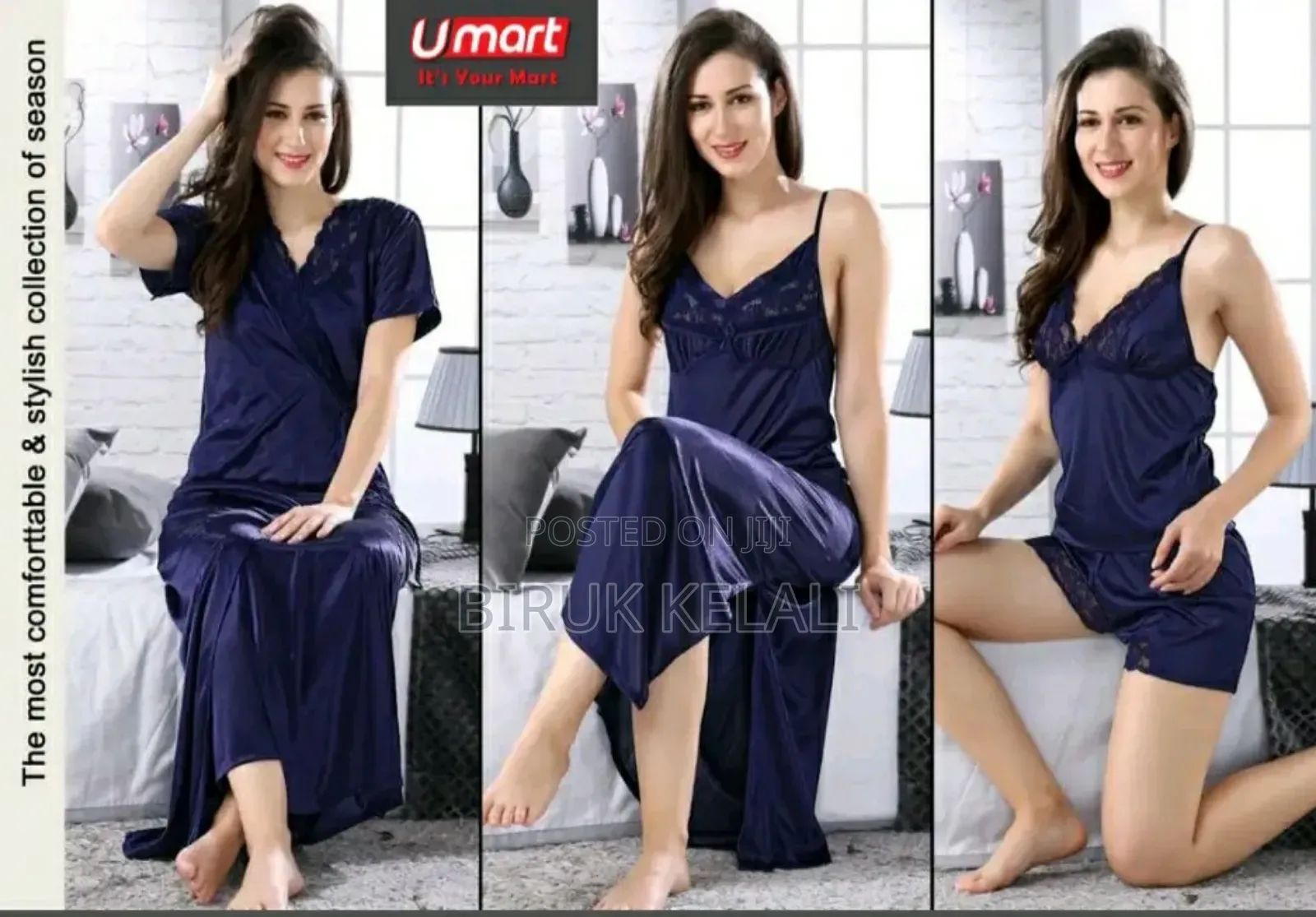 የሴቶች ፒጃማ በተለያየ አይነት ከለር