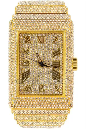 Men Full Iced Band Simulated Hip Hop Metal Icy Watch