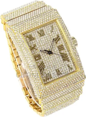 Men Full Iced Band Simulated Hip Hop Metal Icy Watch