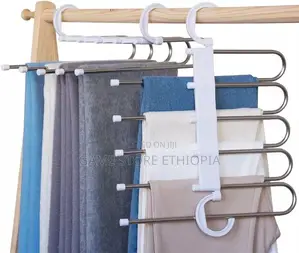 ቦታ ቆጣቢ የጅንስ መስቀያ Trouser Hanger 5in1