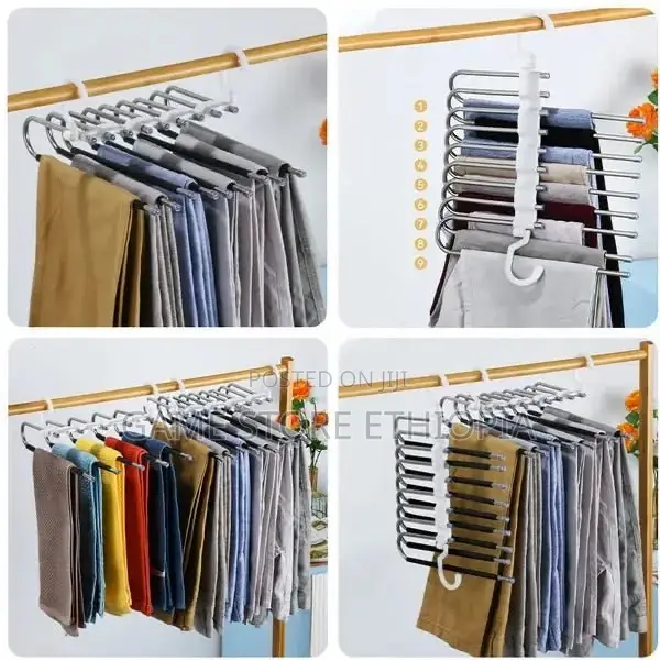 ቦታ ቆጣቢ የጅንስ መስቀያ Trouser Hanger 5in1