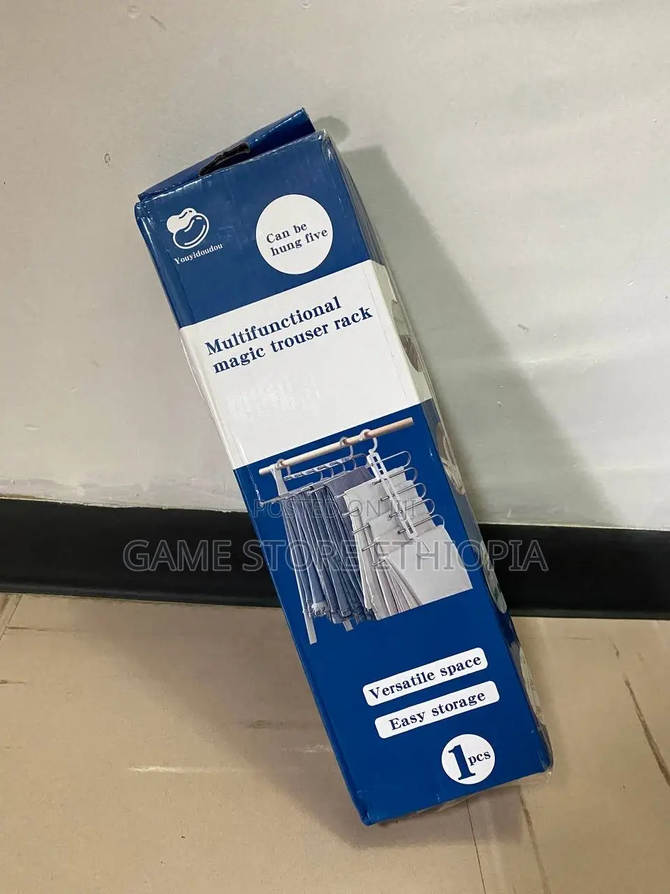 ቦታ ቆጣቢ የጅንስ መስቀያ Trouser Hanger 5in1