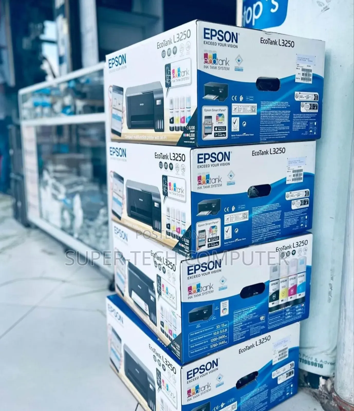 Epson L3250 Color Print and Hp 135W Black/White 3 in One