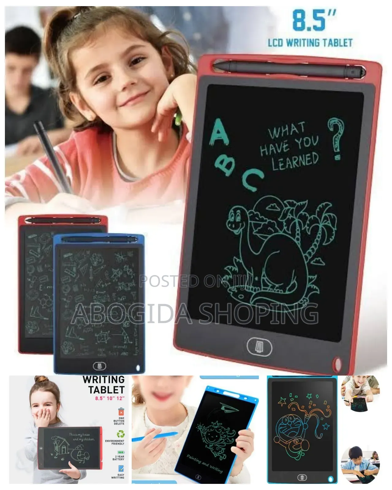 Educational LCD Writing Tablet for Kids' Skills
