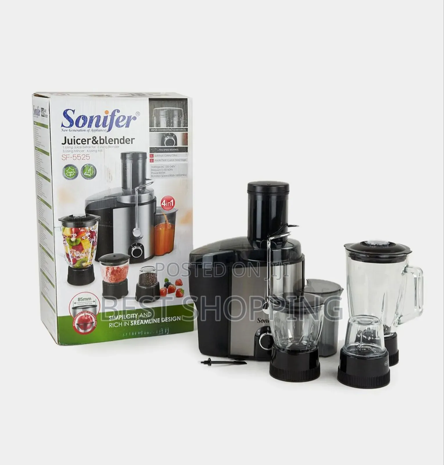 Sonifer 4 in 1 Juicer Extractor and Food Processor