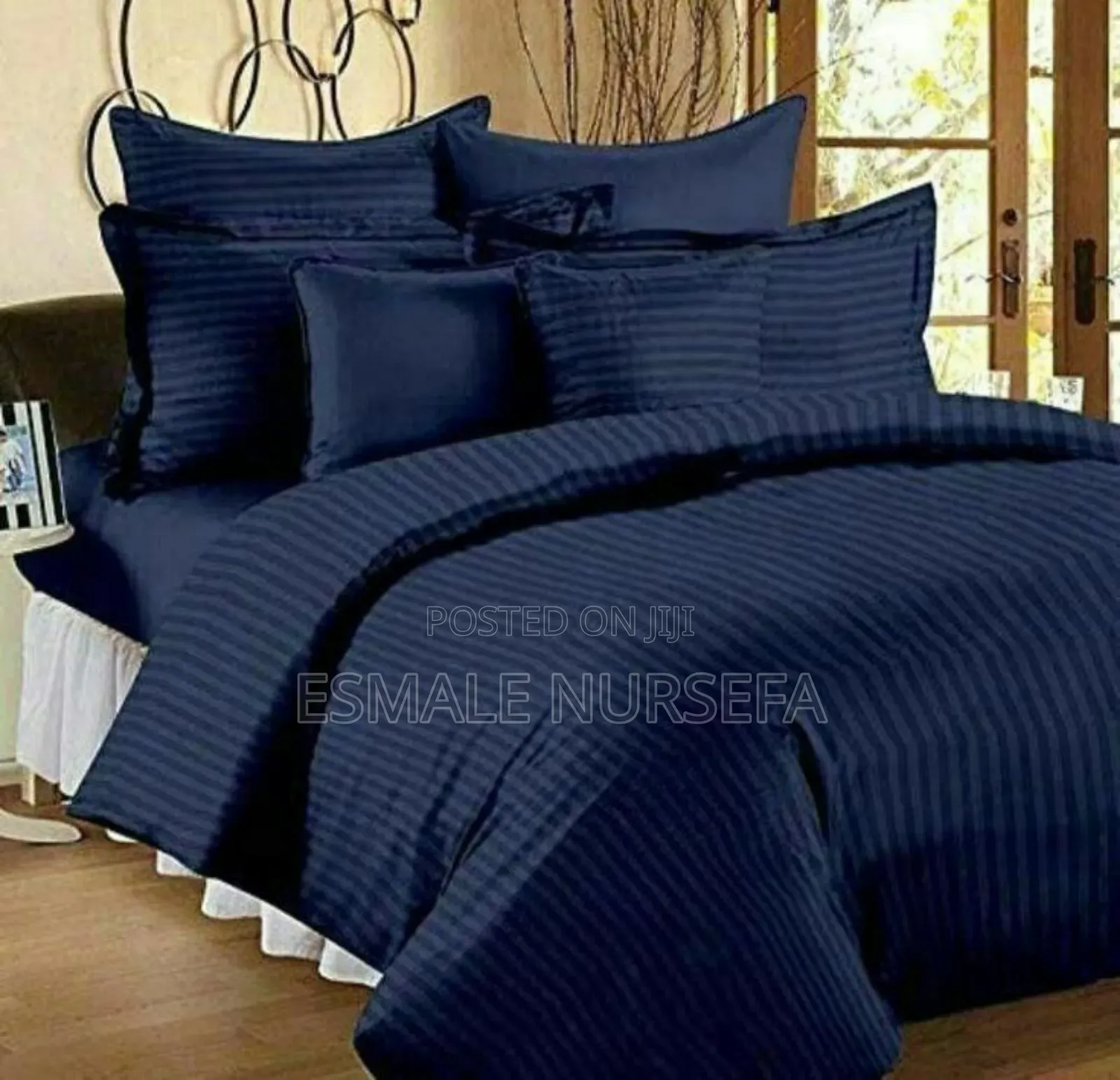 King Size Blue Black Bed Comfort