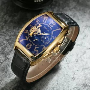 Photo - Sewor Gold Black Tourbillon Luxury Mens Wrist Watch