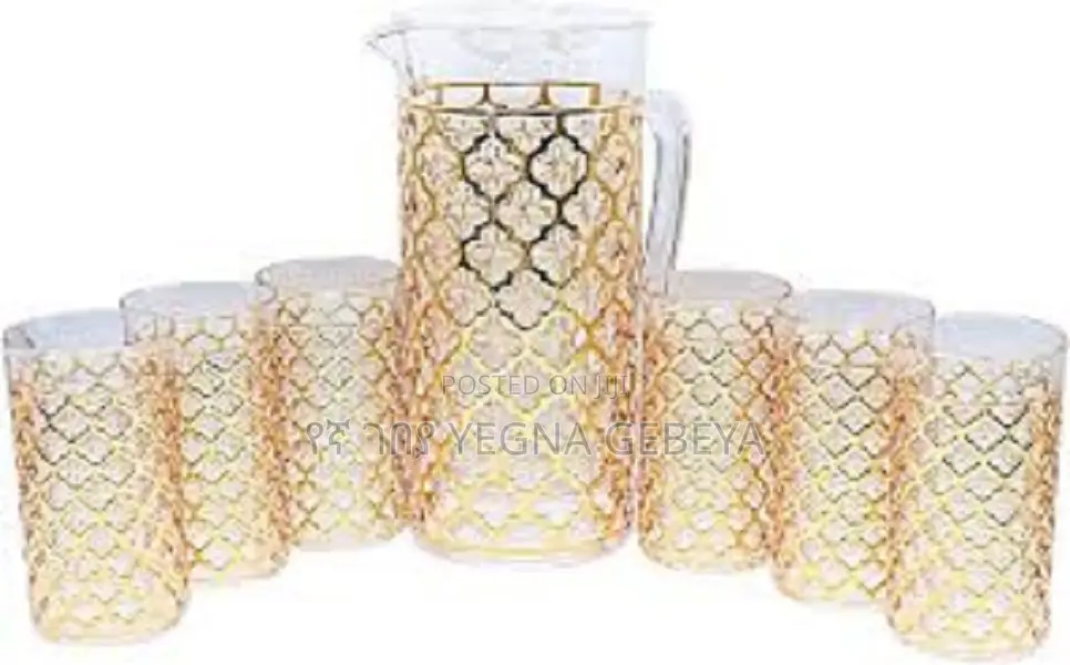 Luxury Golden Pattern Water Jugs With Cup