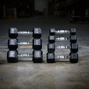 Photo - ዘመናዊ የሆኑ Rubber Hexagonal Dumbbells ከ5-40 ኪሎ