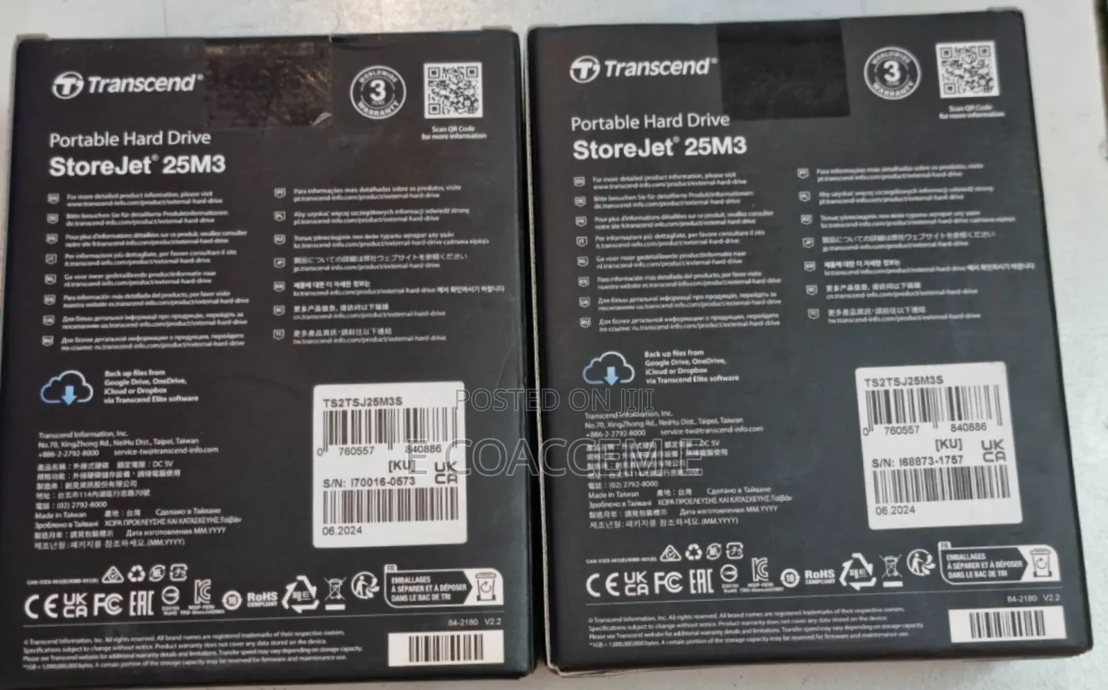 Brand New Transcend Portable Hard Drive Storejet 25M3