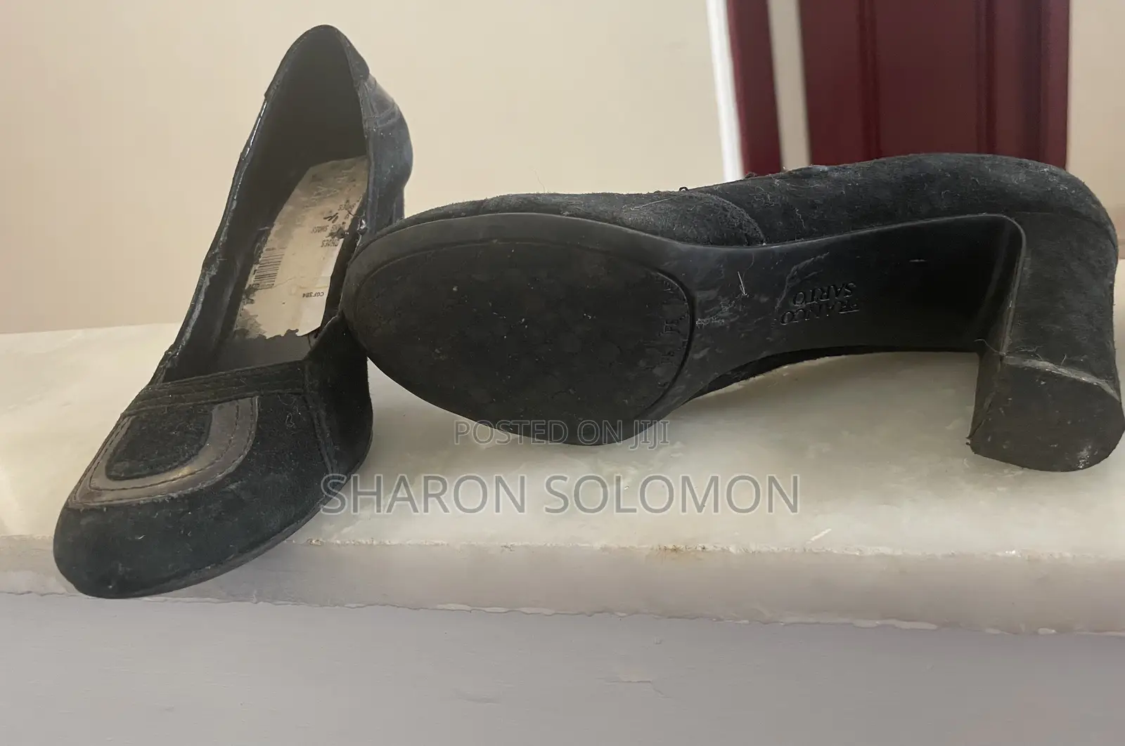 Vintage Black Block Heel Pumps