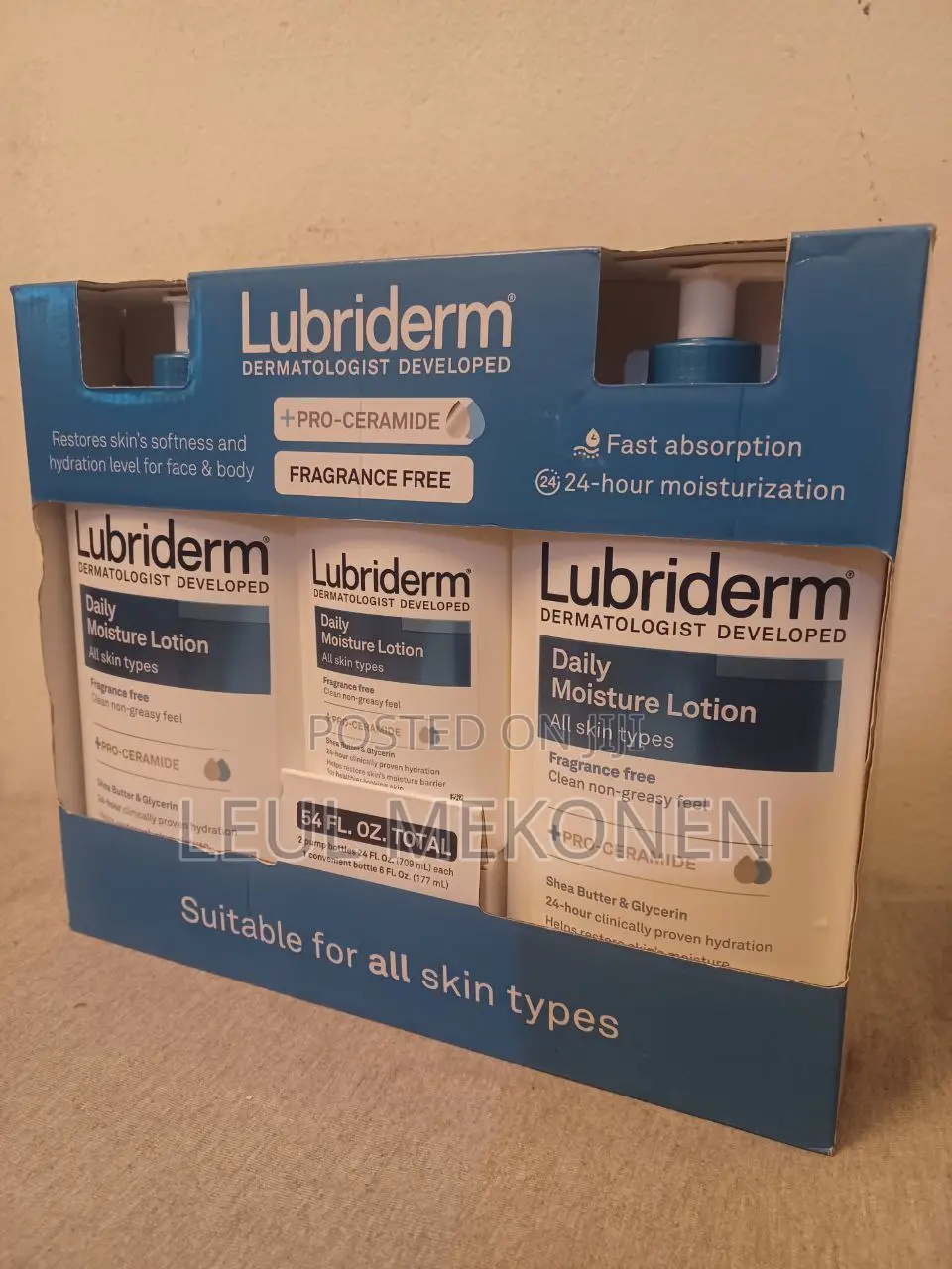 Lubriderm Daily Moisture Lotion 3-Pack Big-2,400 Small-1600