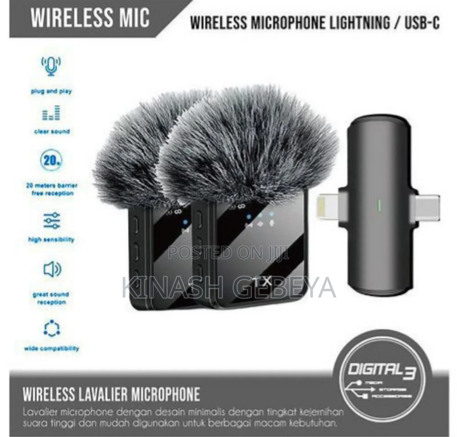 F15 Dual Wireless Microphone(HD LED Display)