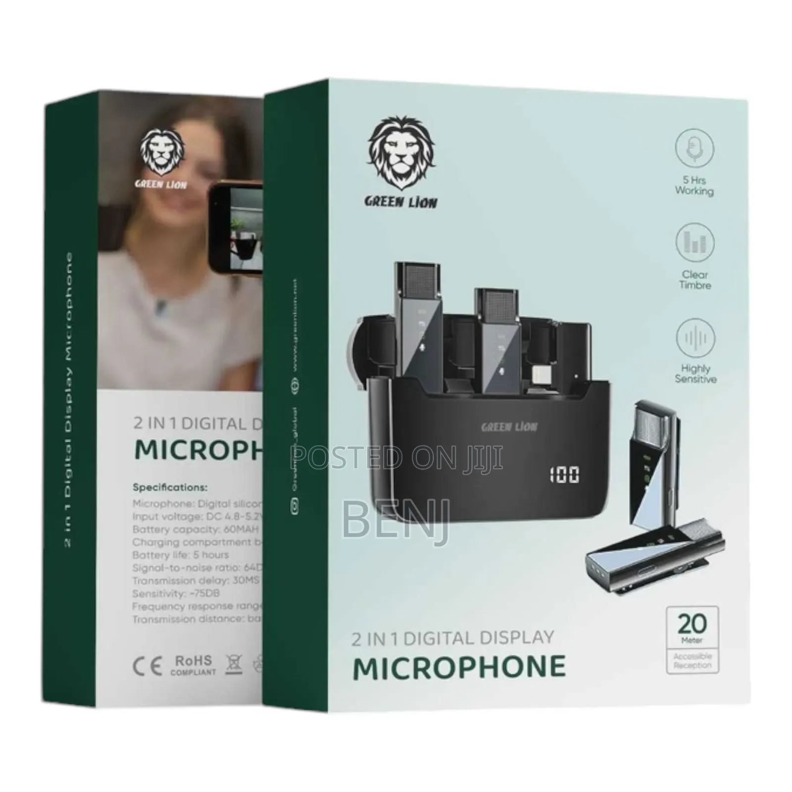 Green Lion 2 in 1 Digital Display Microphone