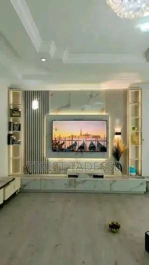 Wall Tv Stand ፅድት ብሎ የተሠራ
