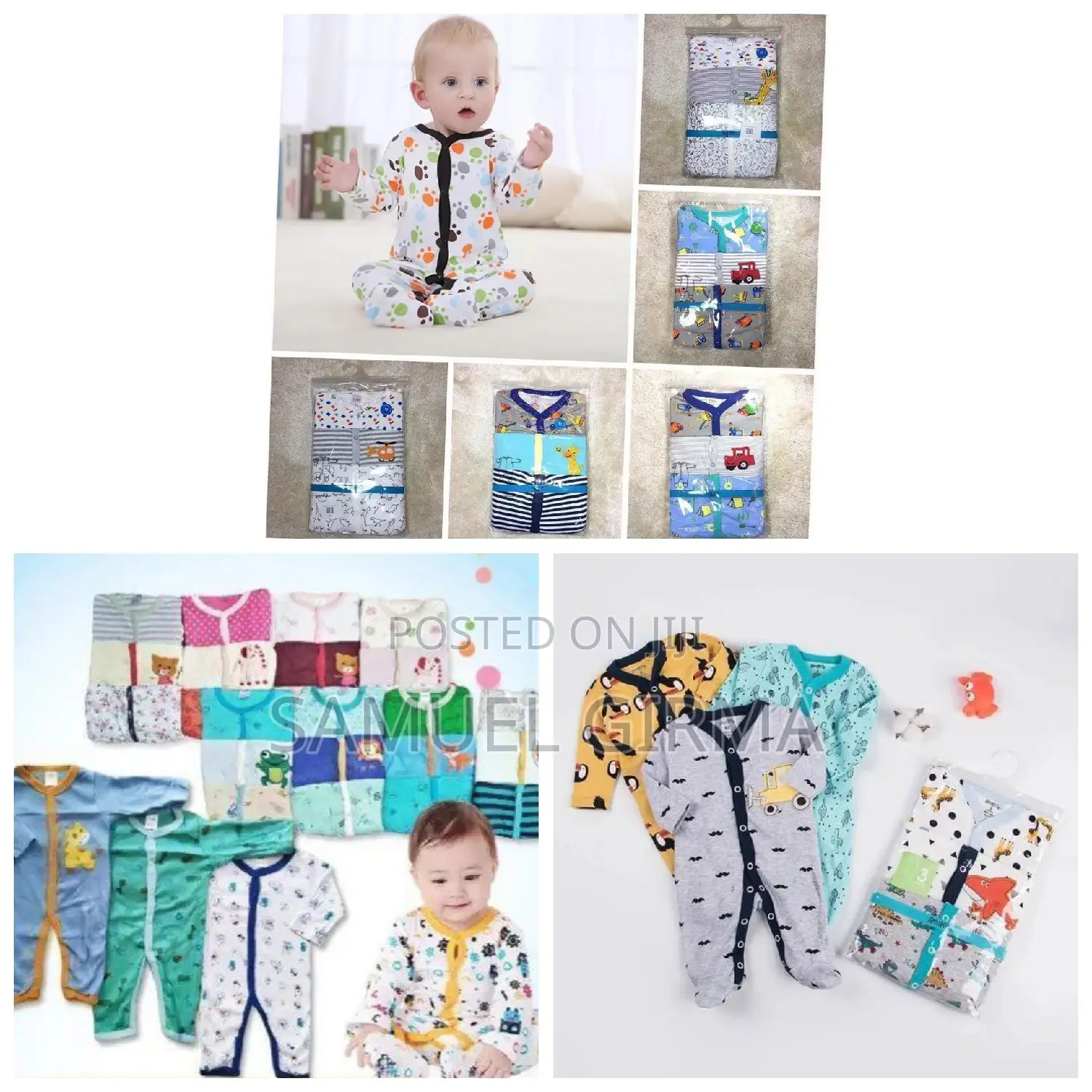3-Piece Newborn Baby Foot(የዱባይ) Wrapped Jumpsuit
Cotton