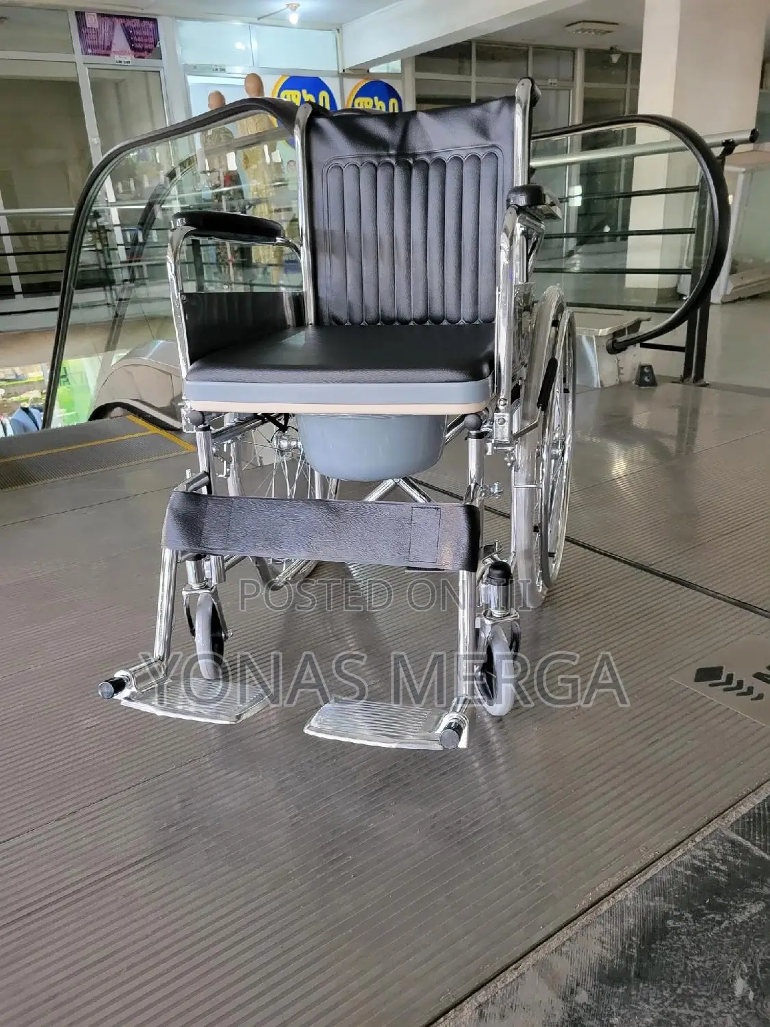 Waterproof Shower Wheelchair+Transport¥¥Solid Rear Wheel
