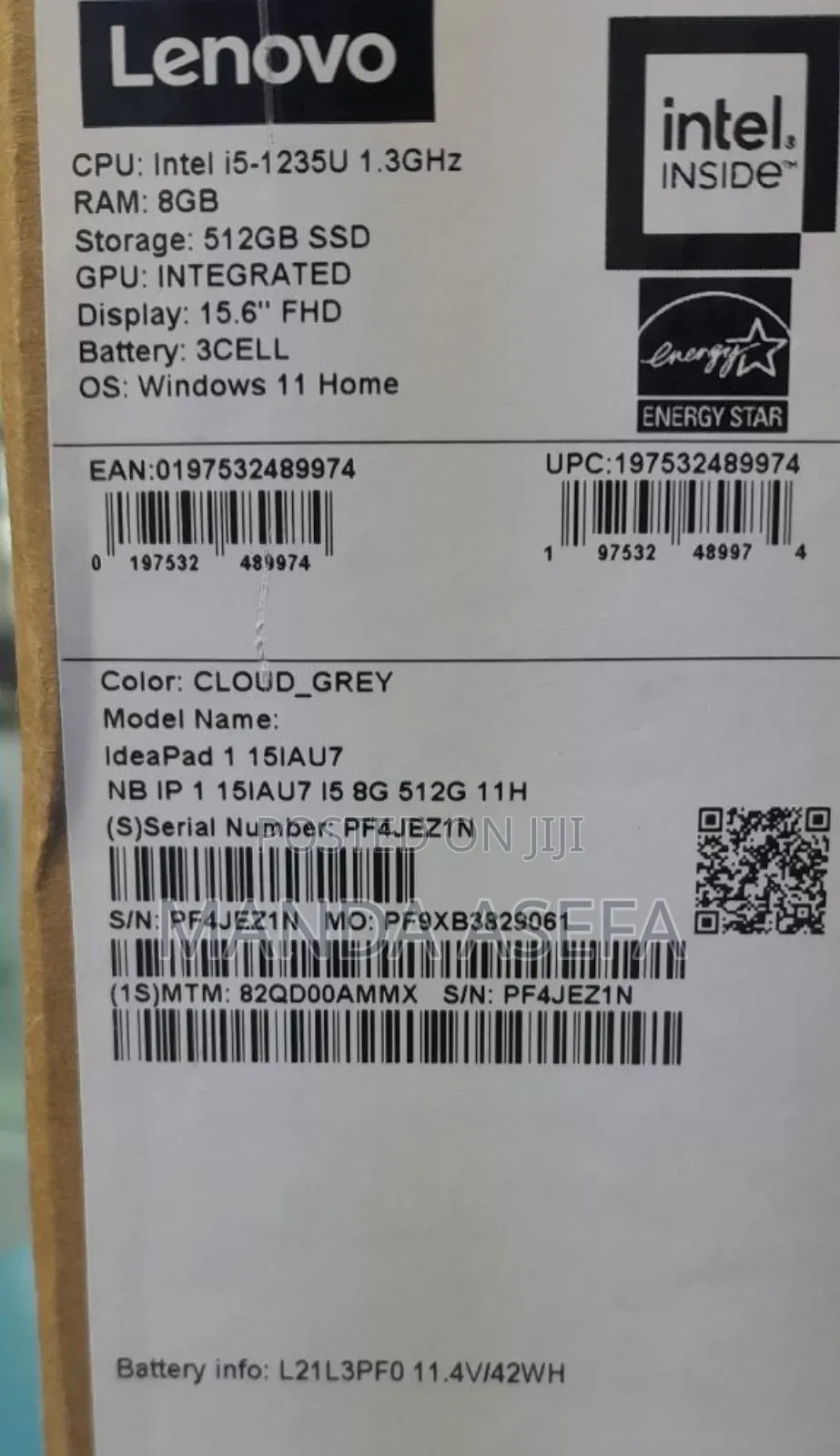New Laptop Lenovo Ideapad 3 8GB Intel Core I5 SSD 512GB