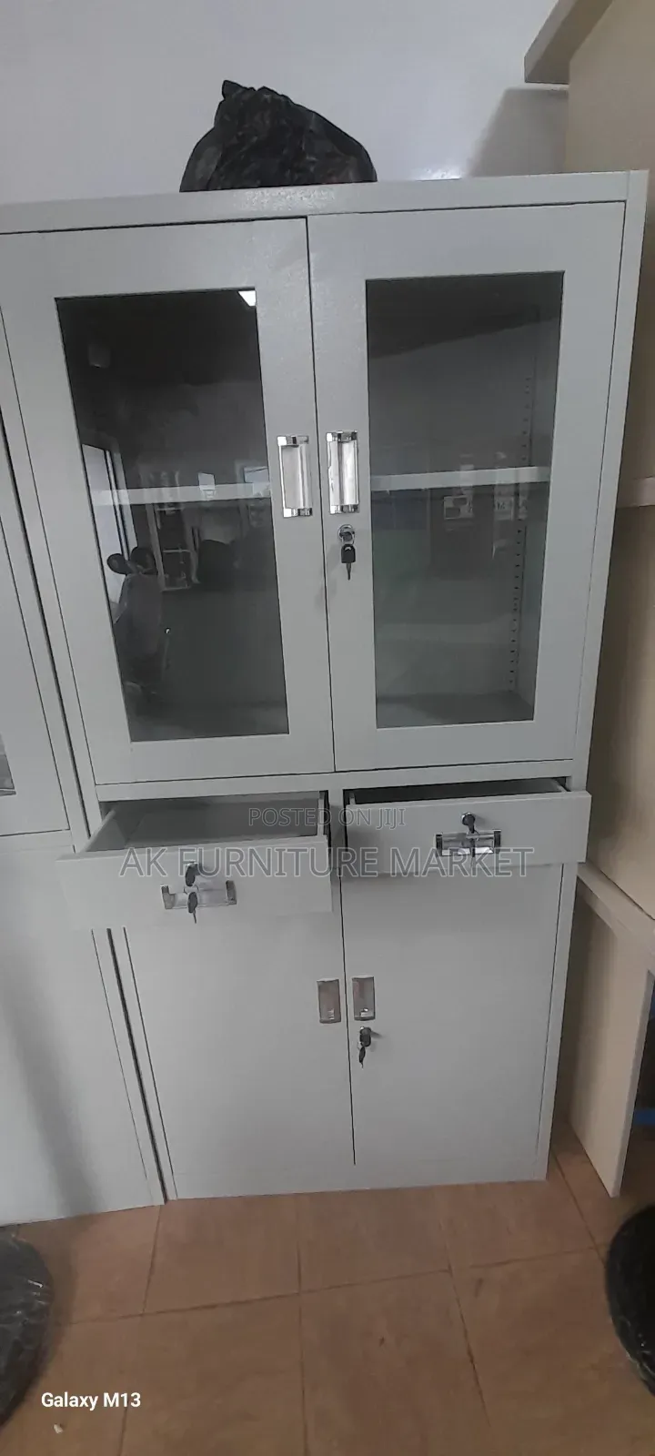 Modern Office Half Glass Shelf