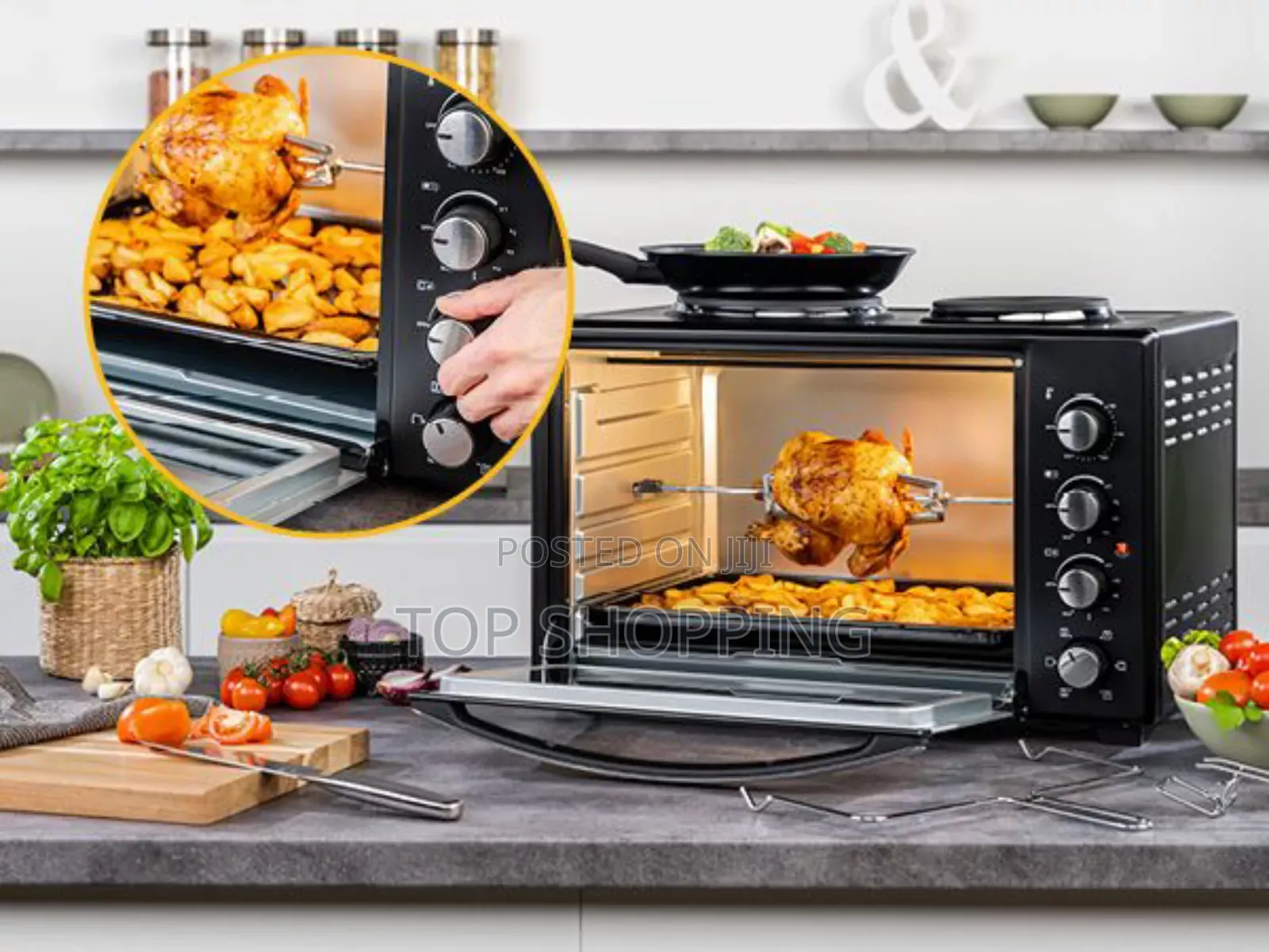 HALREM Rotisserie Oven With Two Hotplates 45 Liter