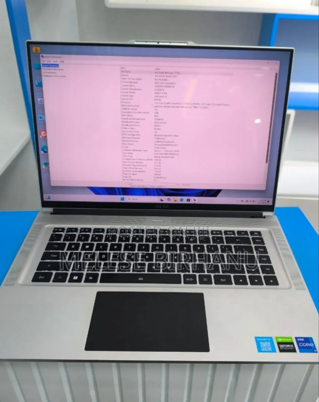 New Laptop Gigabyte AORUS 15G 16GB Intel Core I7 SSD 2T