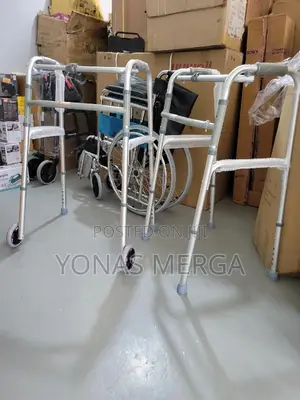 Medical Walker, Height Adjustable፩1 Button Folding Walker