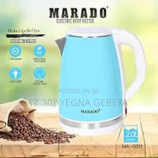 MARADO Electric Kettle 2 Litre Double Wall Kettle Stainless