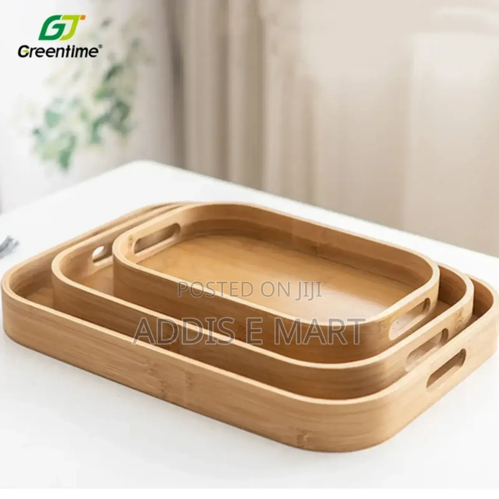 3 PCS Bamboo Pallet Food Trayሶስት የተለያየ ሳይዝ በ አንድ