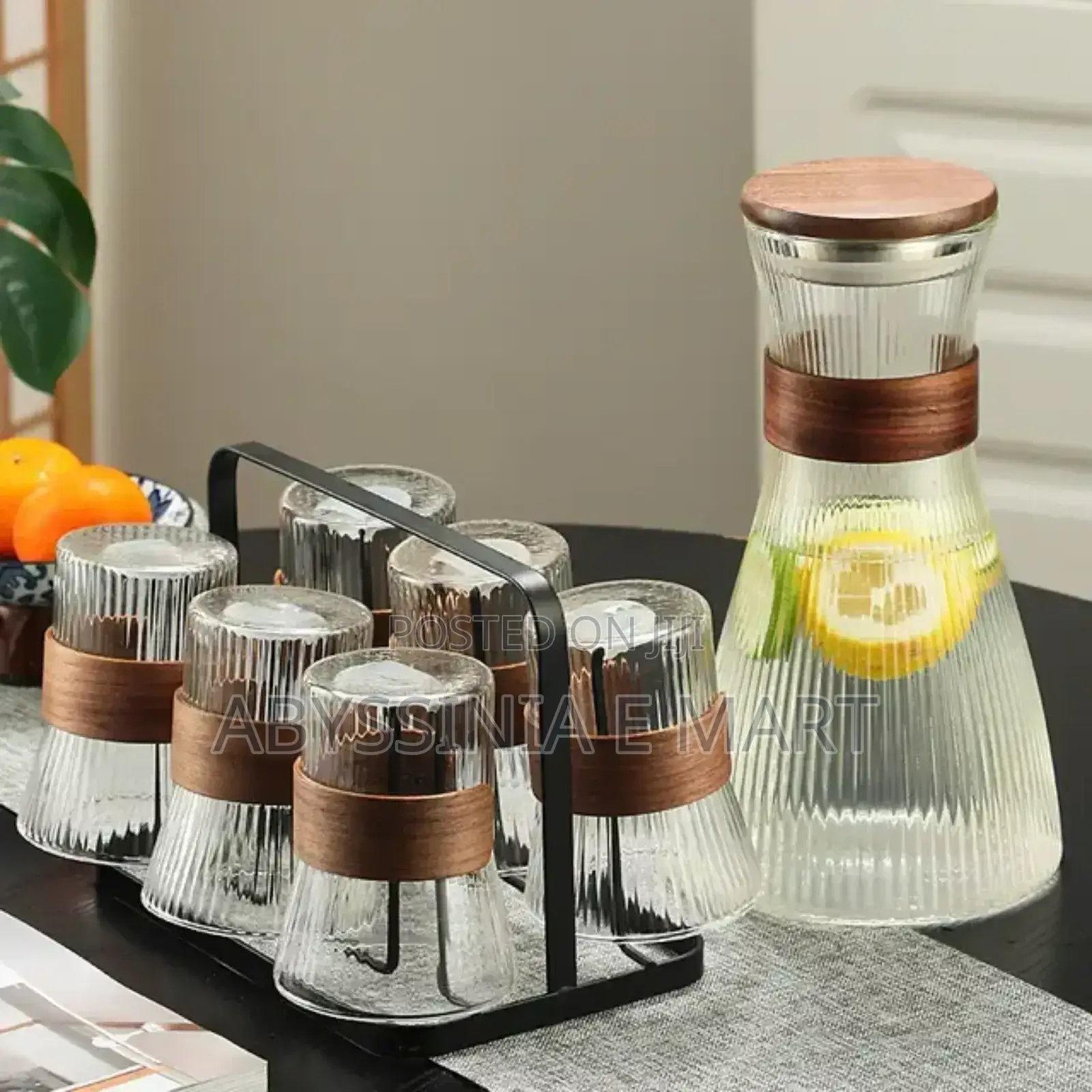 7pcs Glass Kettle Set1.4L የመያዝ አቅም ያለው ጆግ