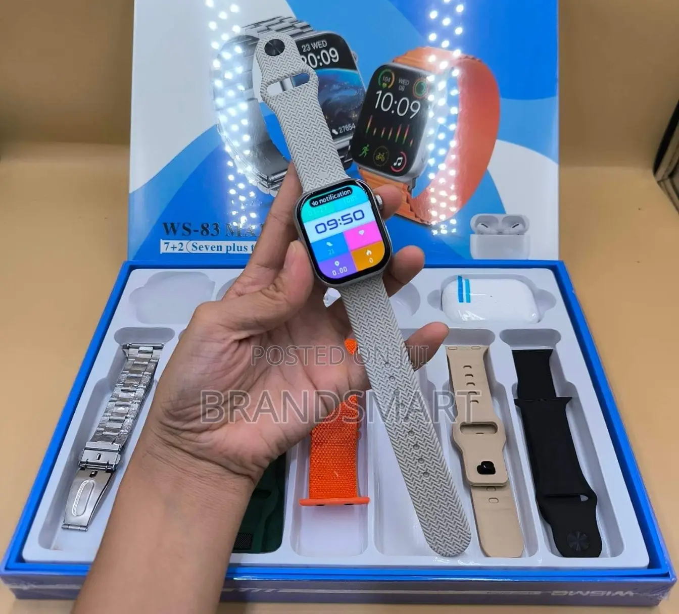 7 መቀያየሪያ + Airpods ያለው Original WSMIE Series-9 Smart Watch