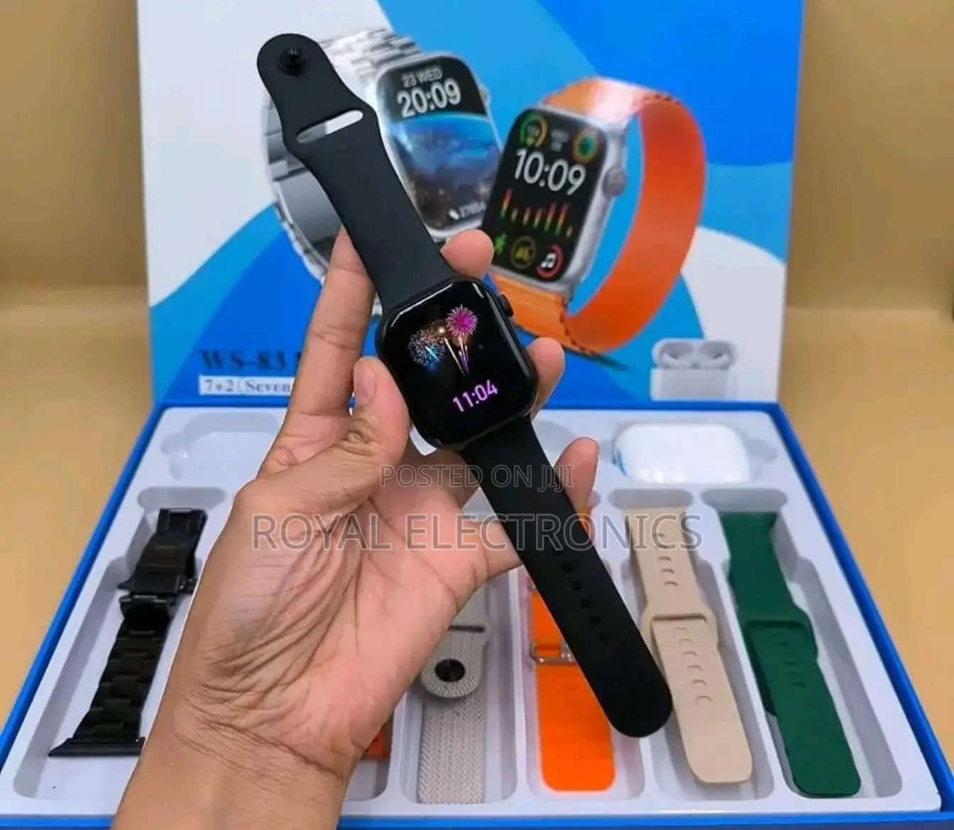 Original Wisme 7 መቀያየሪያ ያለው + Airpods ያለው Smart Watch