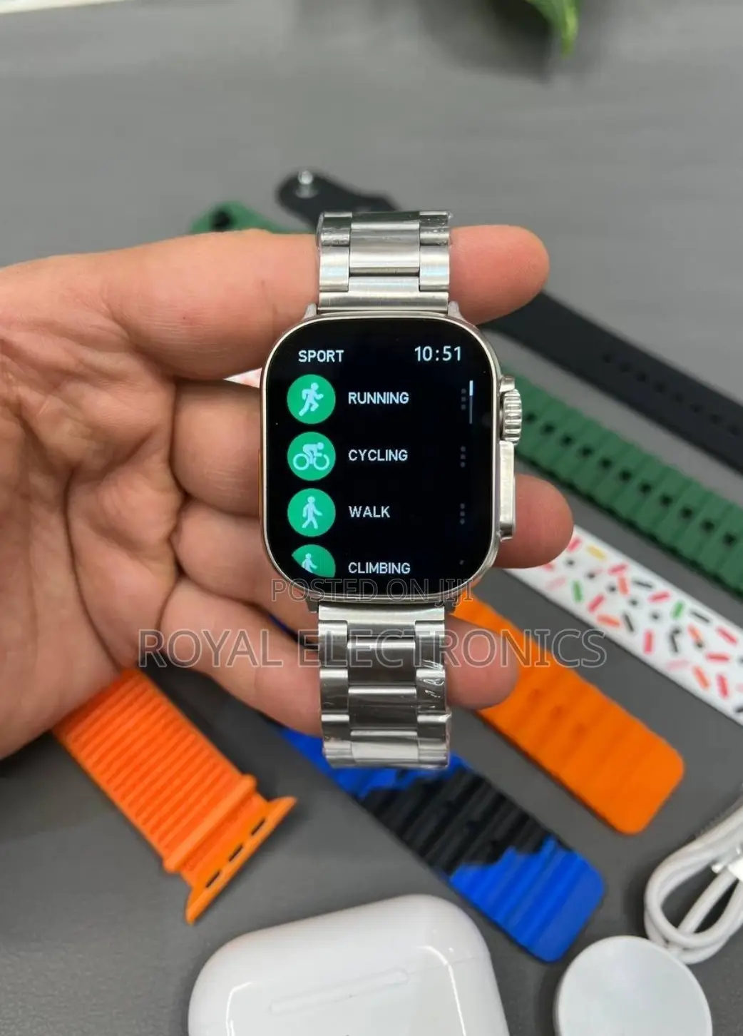 Original Wisme 7 መቀያየሪያ ያለው + Airpods ያለው Smart Watch