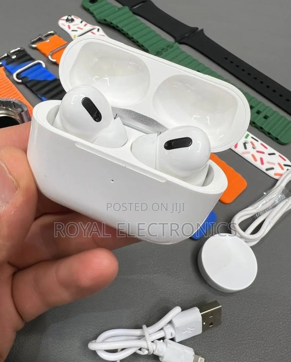 Original Wisme 7 መቀያየሪያ ያለው + Airpods ያለው Smart Watch