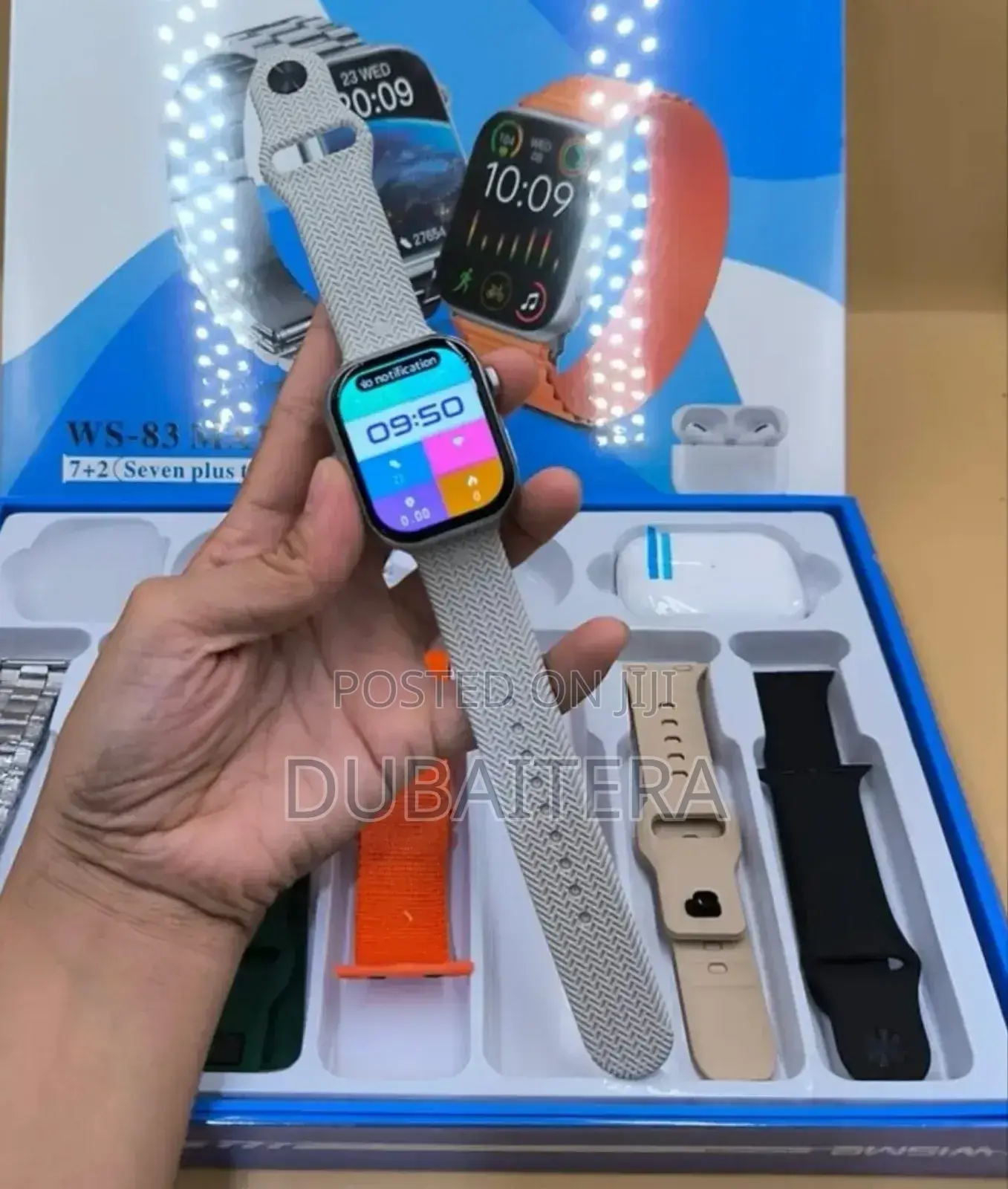 Original Wisme Series 9 Smart Watch With 7 Straps Airpods