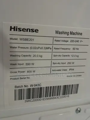 Hisense 20kg Washing Machine