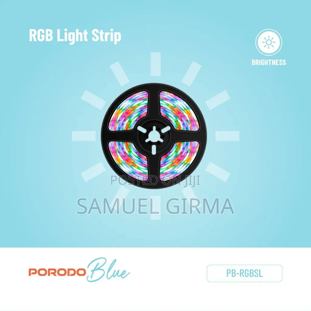 Porodo Blue Sound RGB Strip Light With Remote Control