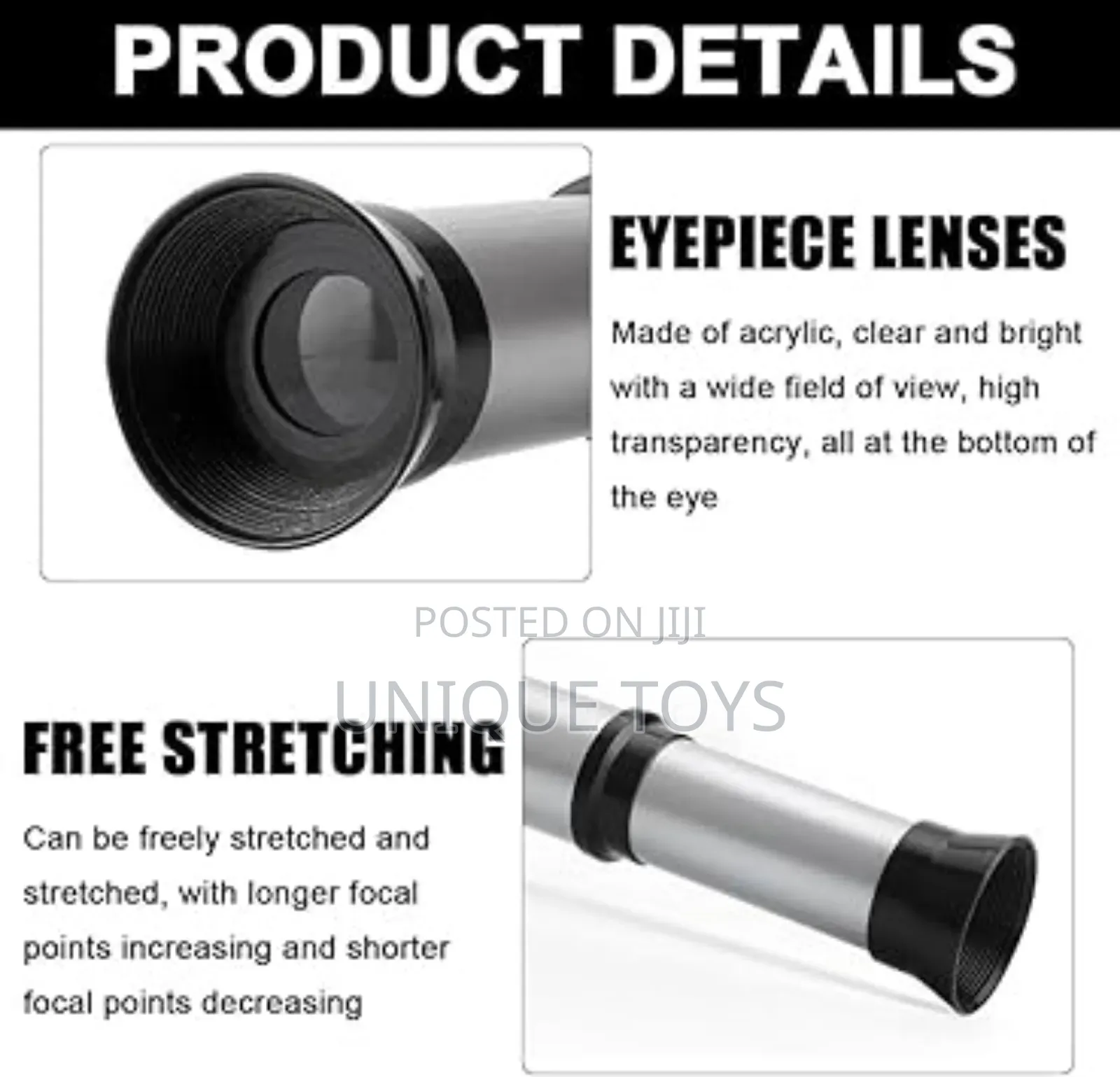 Monocular Retractable Telescope, Kids Scientific Toy