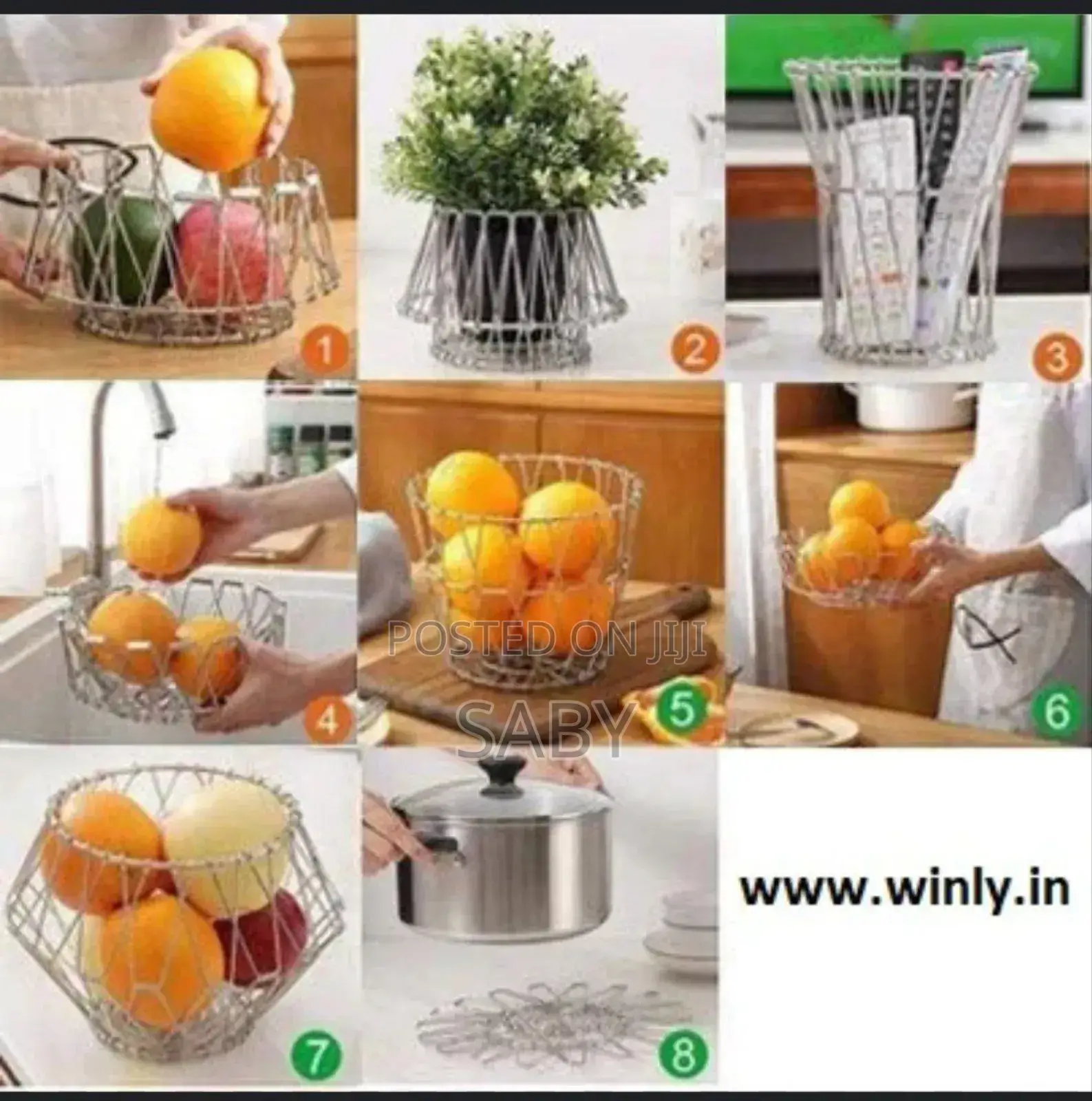 Folding Fruit And Vegetable Basket Golden Colors Only