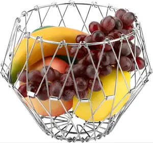 Folding Fruit And Vegetable Basket Golden Colors Only