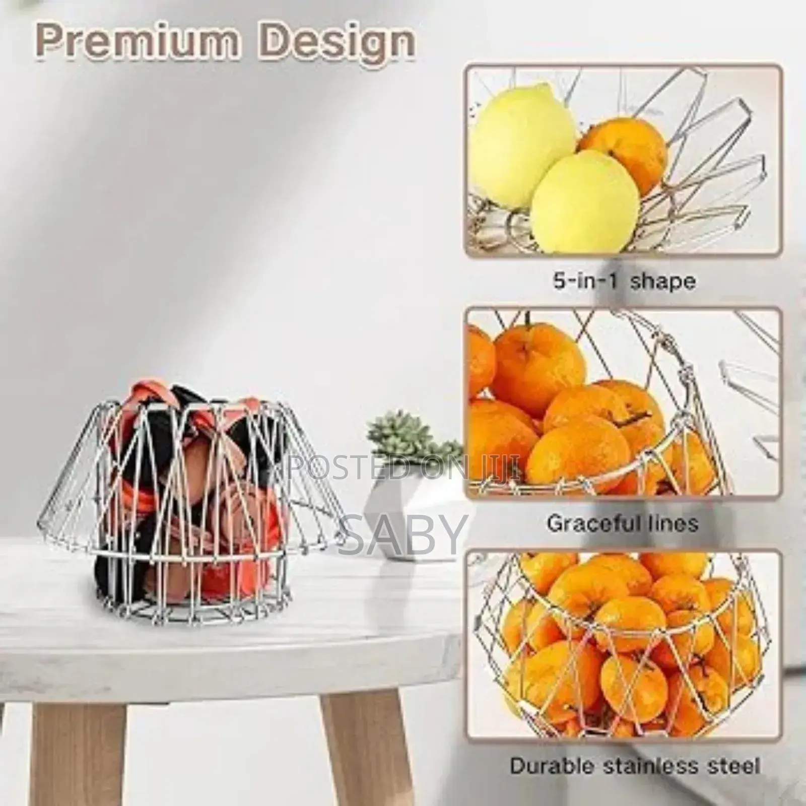 Folding Fruit And Vegetable Basket Golden Colors Only