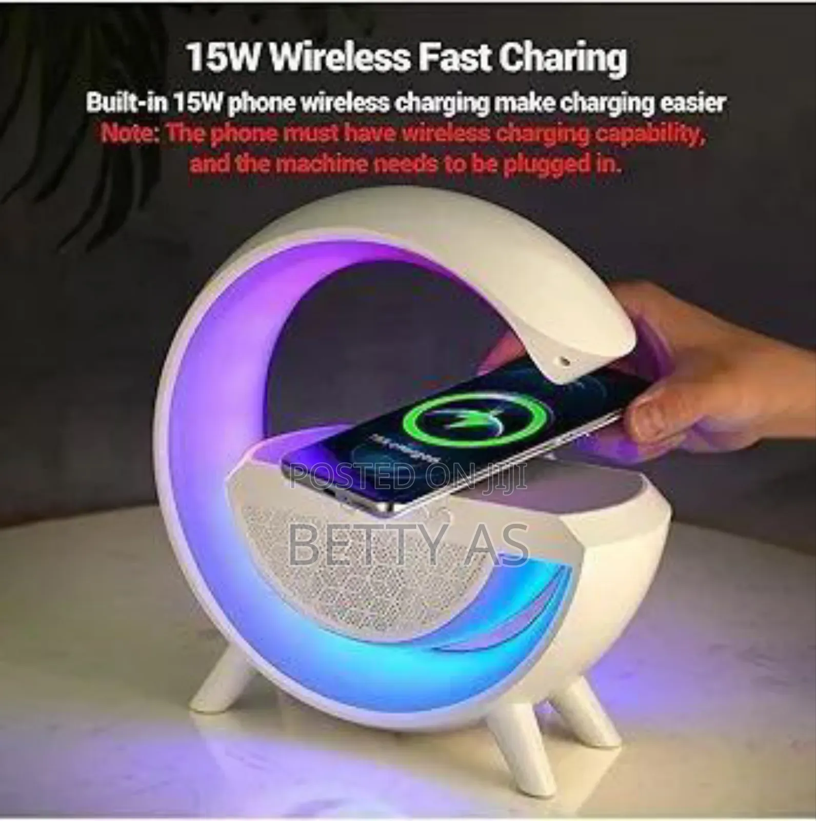 Led Wireless Charging Speaker With Bluetooth Speaker