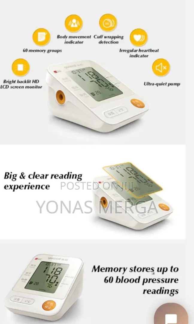 Blood Pressure Monitor Upper Arm/ዲጂታል የደም መለኬያ+Battery Pack