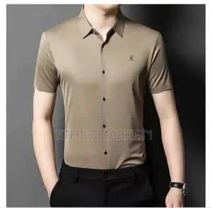 Photo - Silky Short-Sleeved Shirt Men's Clothes