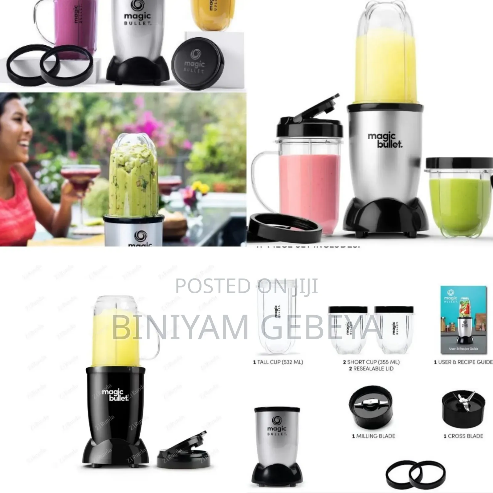 ኦሪጅናል የጁስ መፍጫ ማሽን400watt
Original Magic Bullet Blender