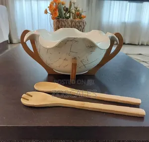 Ceramic Salad Bowl With Stand