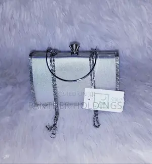 Photo - Elegant Silver Clutch Purse With Chain Strap Saar Signature