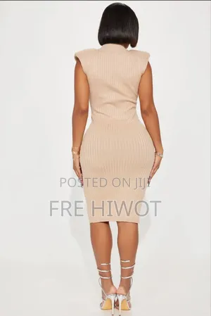 Amelia Mock Neck Midi Dress - Taupe