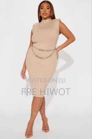 Amelia Mock Neck Midi Dress - Taupe